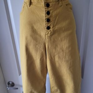 Time and Tru high waist mustard capri